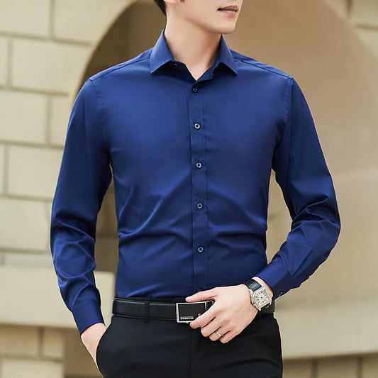 Men's Slim Fit Business Shirt - Classic Long Sleeve