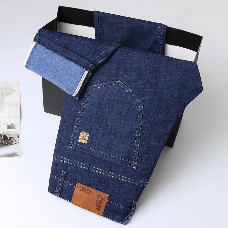 Men's Light Blue Casual Denim Pants