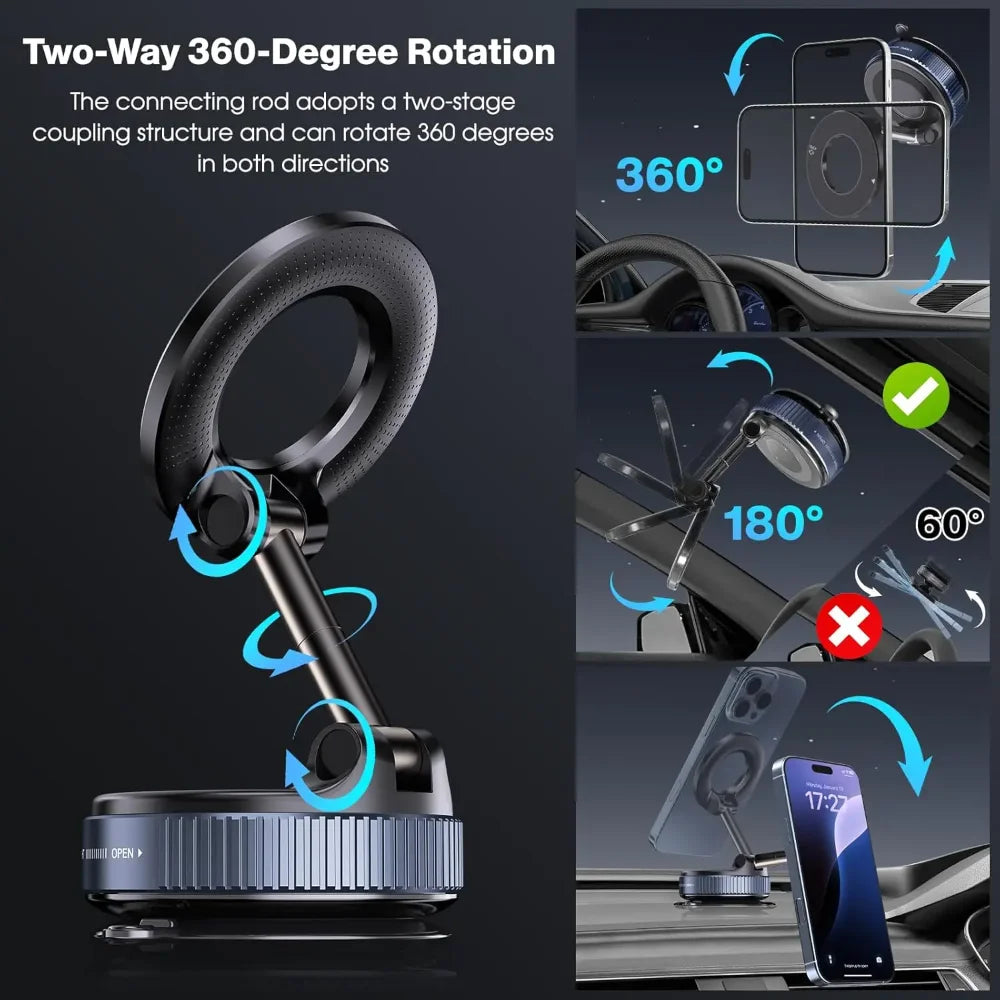 Magnetic Phone Holder - Foldable Suction Cup