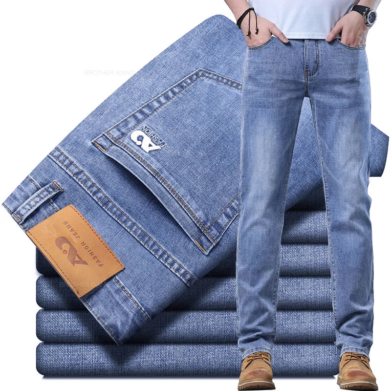 Men's Slim Fit Stretch Jeans - Light Blue