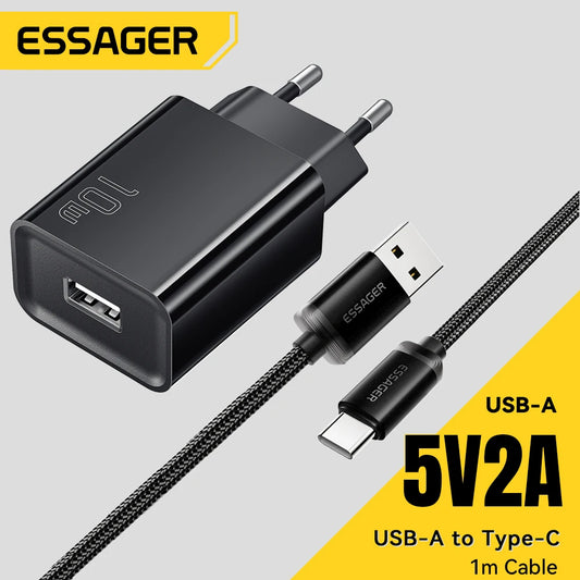 Essager Mini 10W USB-C Fast Charger - Travel Adapter