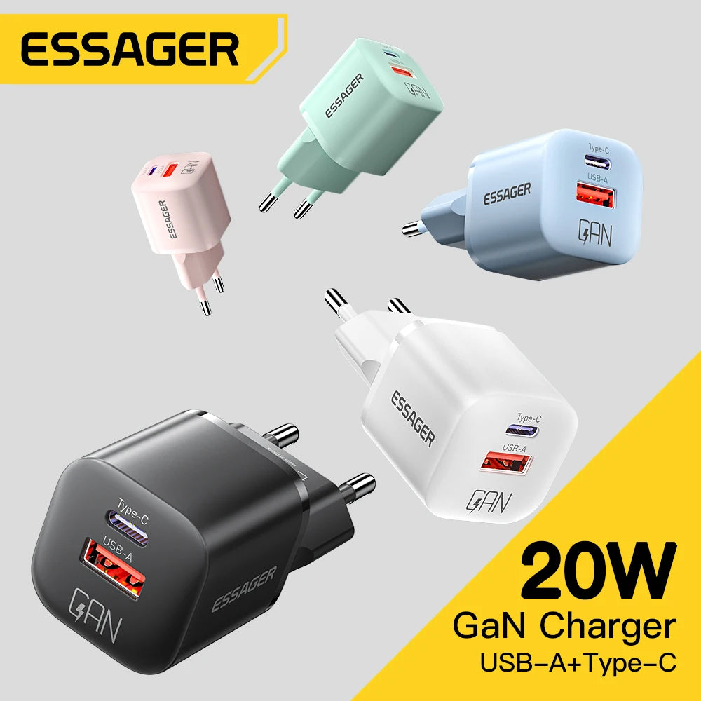 Essager 20W GaN USB-C Fast Charger for iPhone & iPad