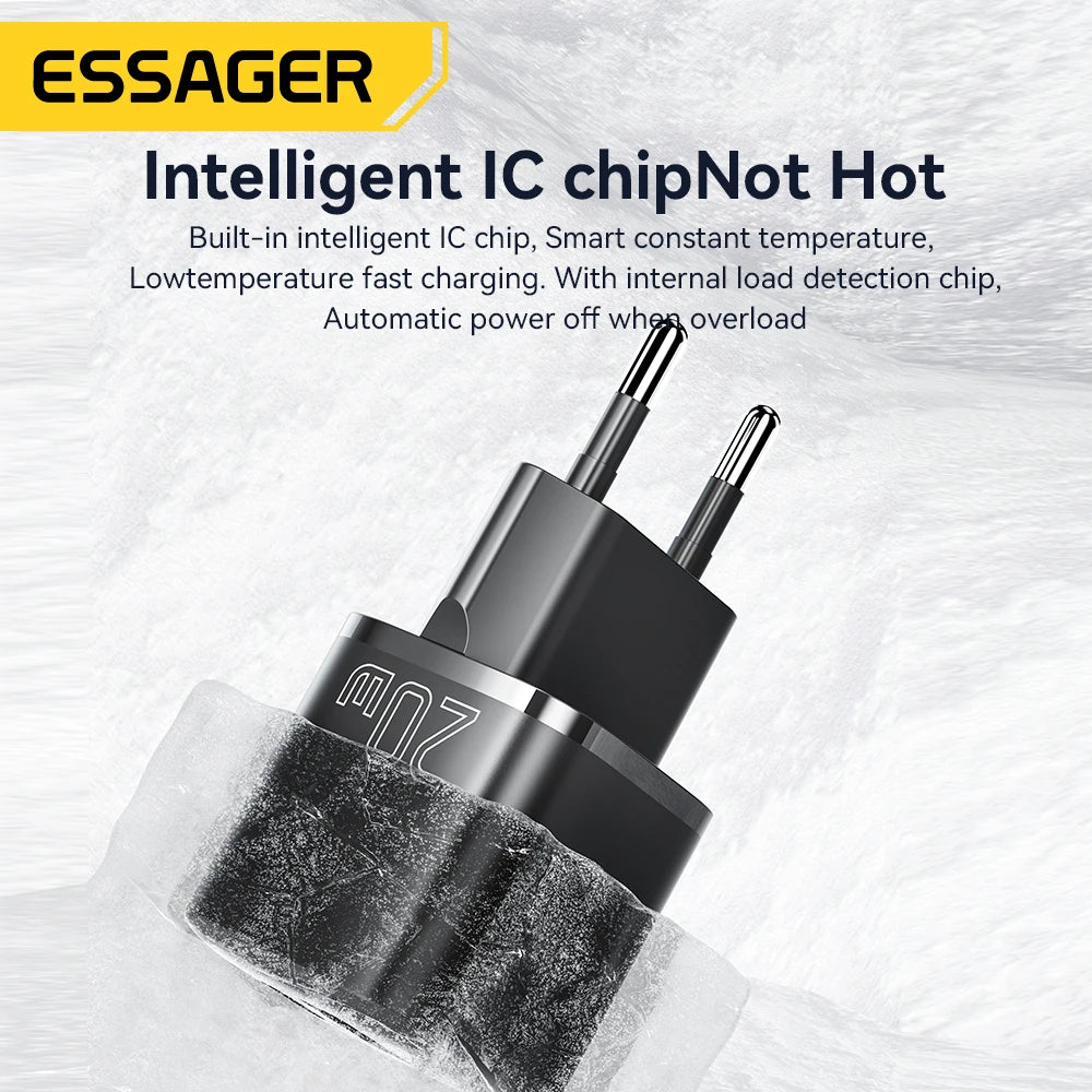 Essager 20W GaN USB-C Fast Charger for iPhone & iPad