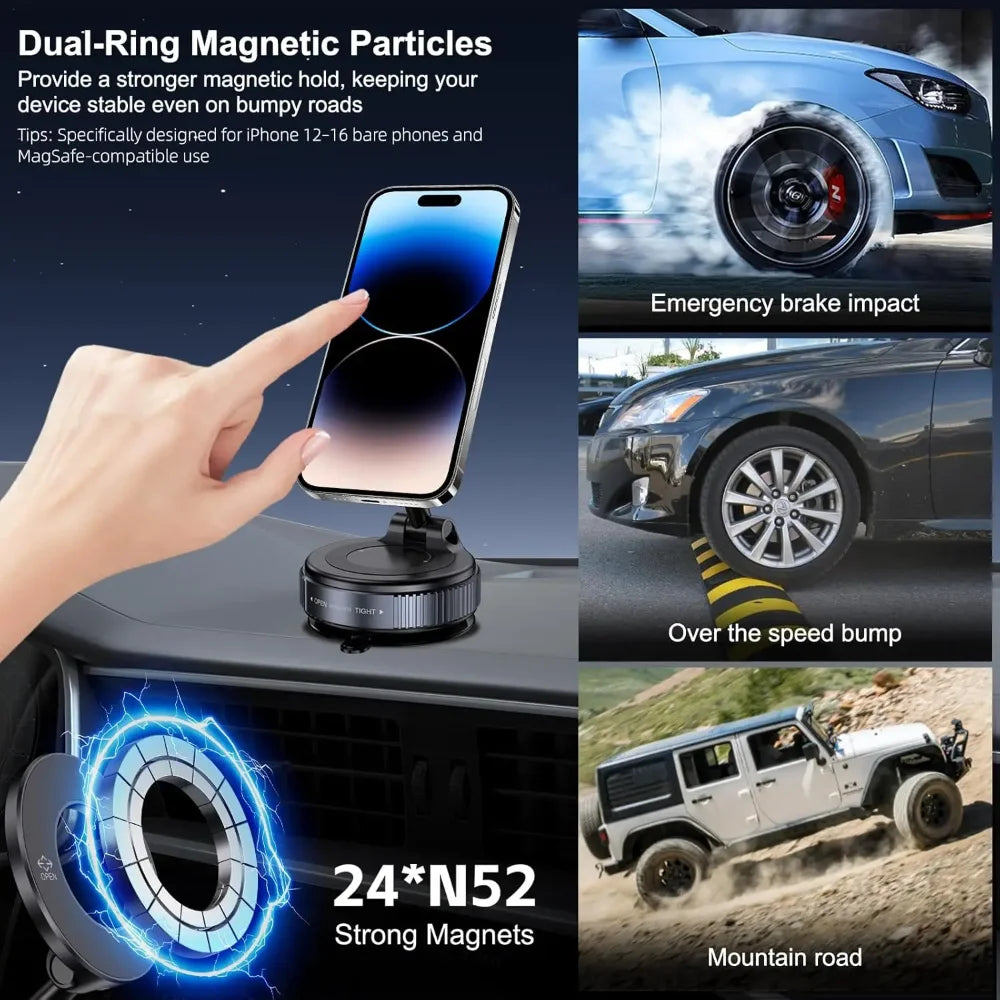 Magnetic Phone Holder - Foldable Suction Cup