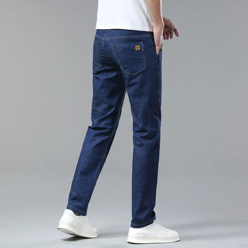 Men's Light Blue Casual Denim Pants