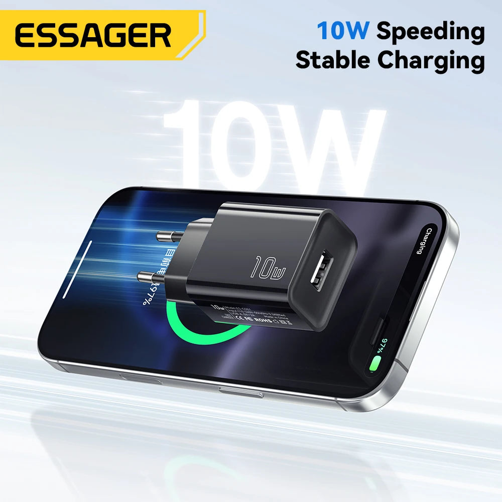 Essager Mini 10W USB-C Fast Charger - Travel Adapter