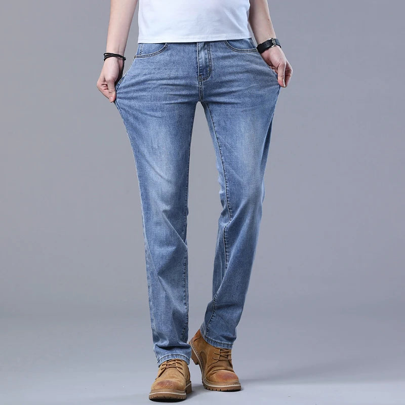 Men's Slim Fit Stretch Jeans - Light Blue