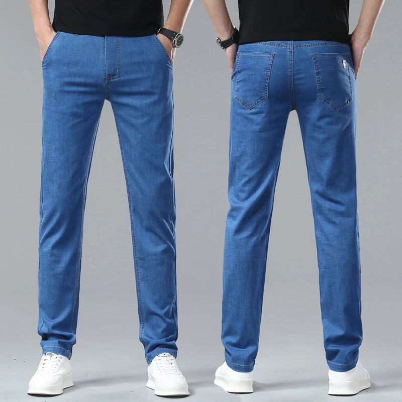 Men's Light Blue Casual Denim Pants