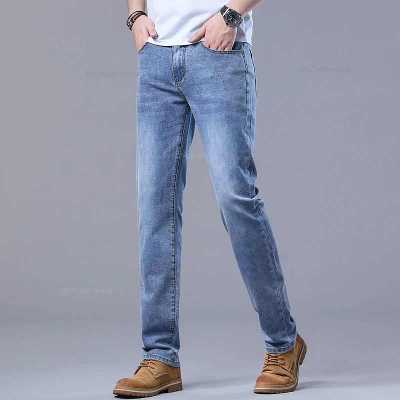 Men's Slim Fit Stretch Jeans - Light Blue