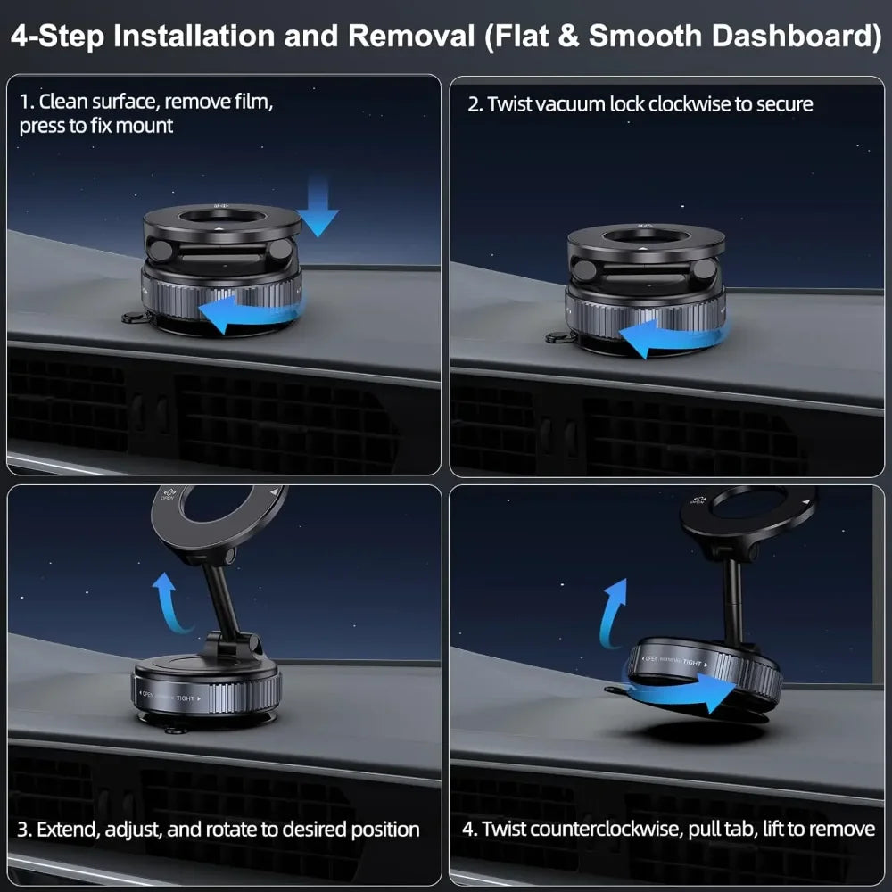 Magnetic Phone Holder - Foldable Suction Cup
