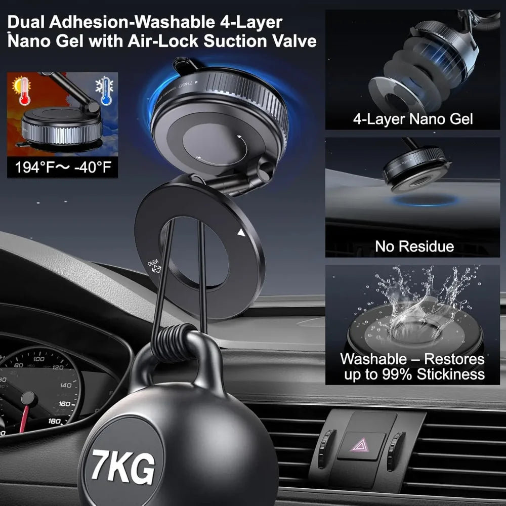 Magnetic Phone Holder - Foldable Suction Cup