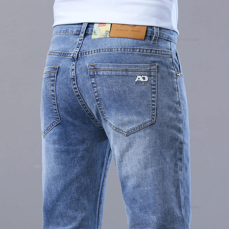 Men's Slim Fit Stretch Jeans - Light Blue