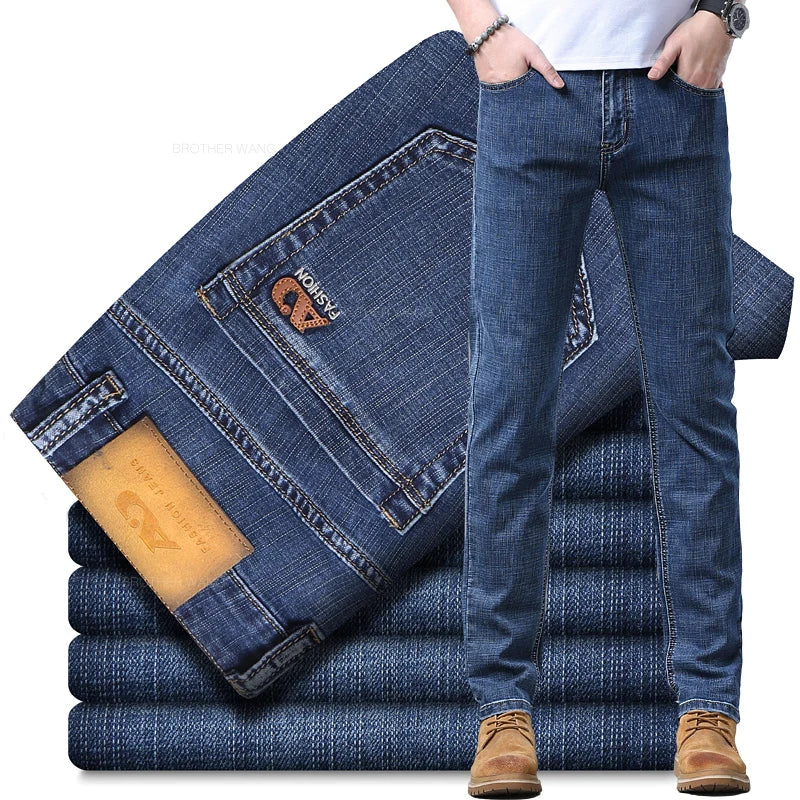 Men's Slim Fit Stretch Jeans - Light Blue